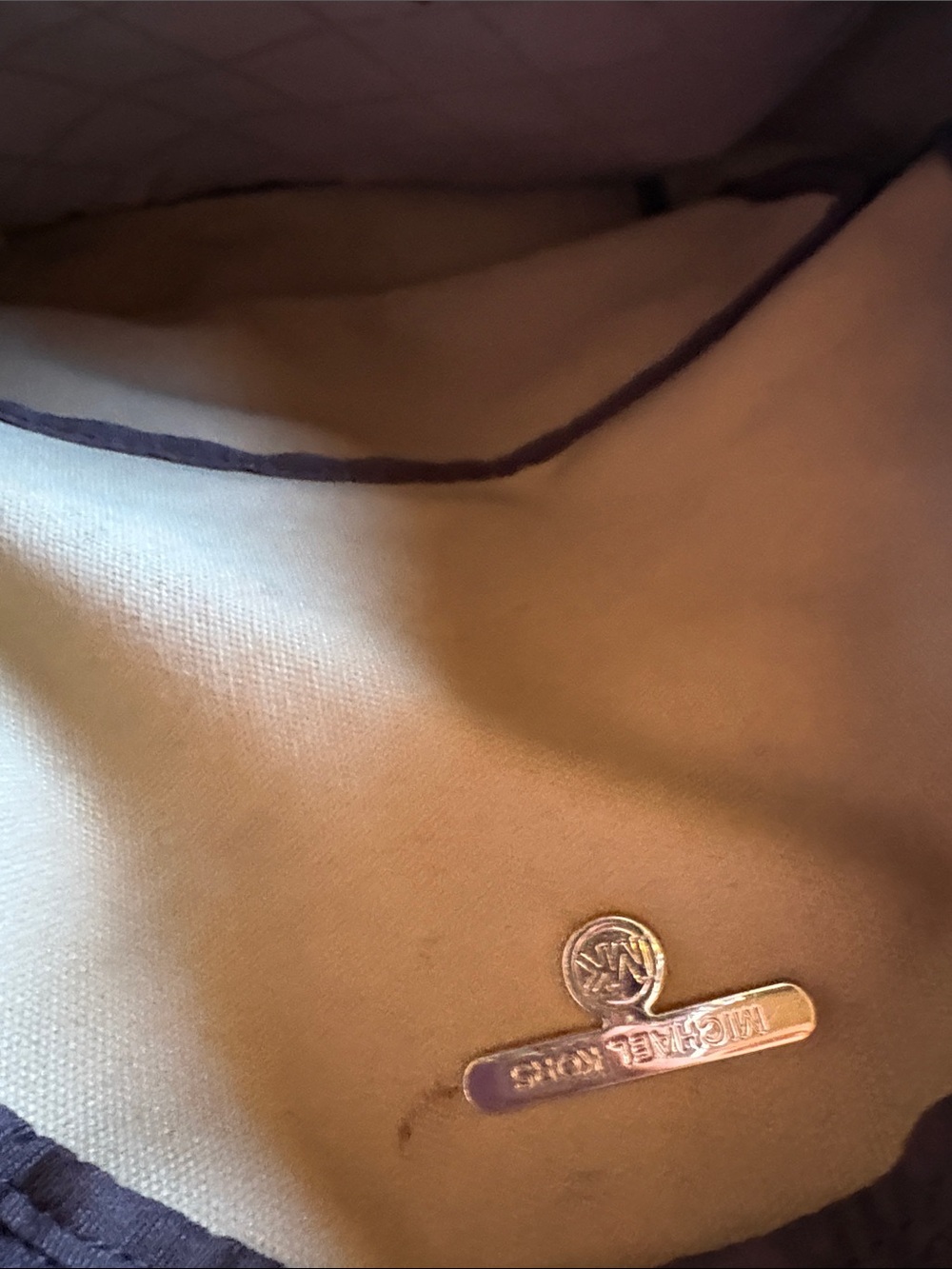 Michael Kors Brown Monogram Backpack with Gold Chain Detail - Picture 6 of 8